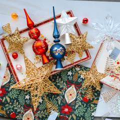 Верхушка для елки "Звезда" 17 см, белая