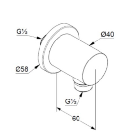 Вывод для душа Kludi Nova Fonte Puristic 2054305-15, хром