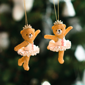 Новогодняя игрушка "Плюшевая балерина" 10 см, в ассортименте