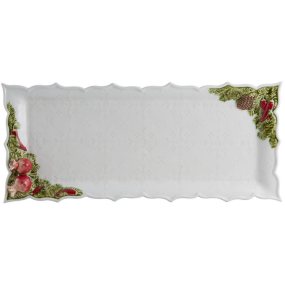 Блюдо прямоугольное Coroa De Natal 43х18,5 см, белое