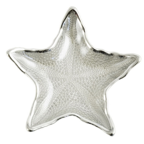 Чаша декоративная "Звезда" 18х3 см, цвет перламутр