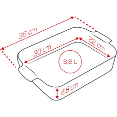 Форма для запекания прямоугольная Appolia 22х36 см, цвет шалфей