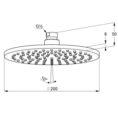 Лейка для душа Kludi A-Qa 6432005-00,  потолочная, 20 см, хром
