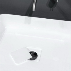 Раковина Antonio Lupi Bolo, 40х40, из Flumood, с клапаном, белый матовый