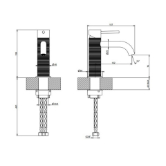 Смеситель для раковины Gessi 316 54302.708, медь брашированная PVD