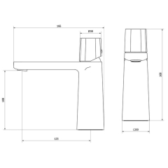 Смеситель для раковины iB Rubinetti Taaac AA200BO, белый матовый