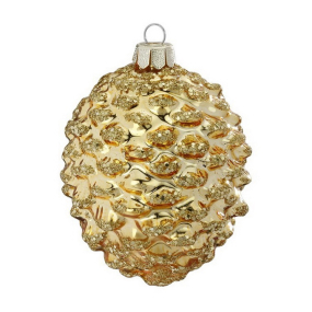 Елочная игрушка "Шишка" 8 см, цвет золото