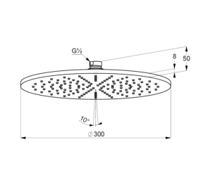 Лейка для душа Kludi A-QA 64330N0-00, потолочная, 30 см, золото