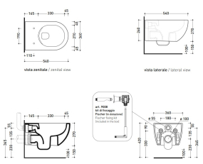 Унитаз подвесной Flaminia App, 54х36,  с сиденьем, Petrolio