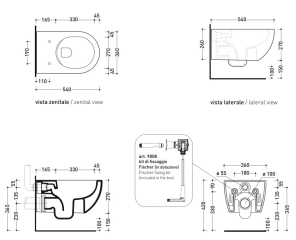 Унитаз подвесной Flaminia App, 54х36,  с сиденьем, Petrolio