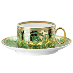 Чашка чайная с блюдцем Versace Medusa Garland Green 200 мл