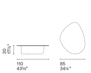 Стол журнальный Calligaris Twins 110х87 CS5156-B, Bronze