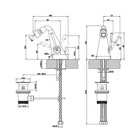 Смеситель для биде Gessi Cono 45007.707, брашированный черный