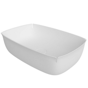 Раковина Antonio Lupi Bloom, 61х41, из Flumood, с клапаном, белый матовый