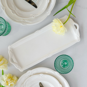 Блюдо сервировочное прямоугольное Rocaille Blanc 36х15 см