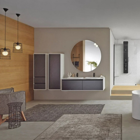 Шкаф-пенал подвесной Kolpa-San Pandora P 1301 BL, 130х45, черный камень