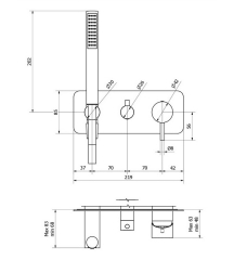 Внешняя часть iB Rubinetti MilanoTorino EMT314CC смесителя для душа, хром