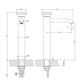 Смеситель для раковины Gessi Origini 66004.707 ,брашированный черный PVD