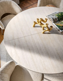 Стол Calligaris Cyclone 140(190)х140 CS4155, White Travertino