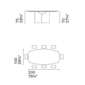 Стол Calligaris Twins 200х100 CS4153, Wild Grey
