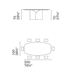 Стол Calligaris Twins 200х100 CS4153, Wild Grey