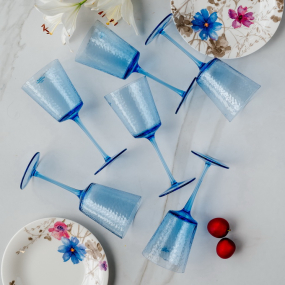 Набор бокалов Glass Alice 370 мл, 6 шт, синий