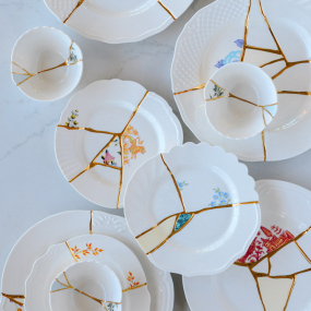 Тарелка салатная Kintsugi 21 см, декор 2