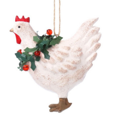 Елочная игрушка "Курица" 7х6 см