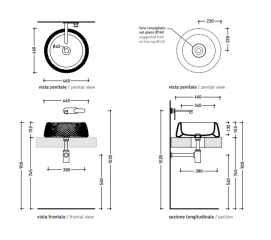 Раковина накладная Flaminia Falala 46х46 FA46ATOP, Topazio