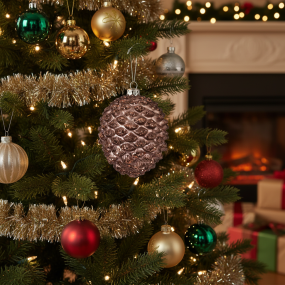 Елочная игрушка "Шишка" 8 см, коричневая