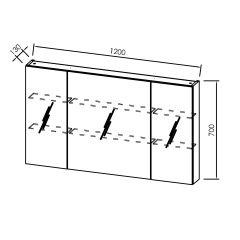 Зеркальный шкаф Kolpa-san Naomi TON 120 DC, 120x70, темный бетон