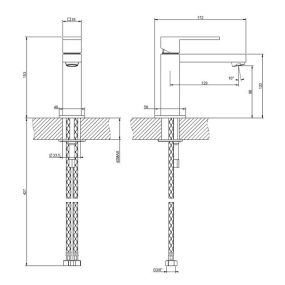 Смеситель для раковины Gessi Rettangolo 20002.031, хром