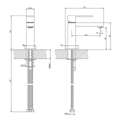 Смеситель для раковины Gessi Rettangolo 20002.706, черный PVD