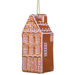 Елочная игрушка "Амстердамский пряничный домик" 9 см