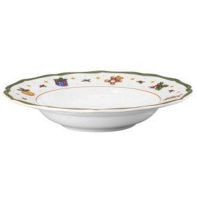 Тарелка глубокая Happy Wintertime 23 см, зеленая