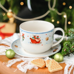 Чашка для завтрака с блюдцем "Санки" 480 мл