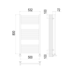 Полотенцесушитель Terminus Аврора 80х53, водяной, хром