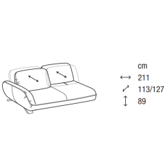 Диван Calligaris Favola CS3455, левый угол, Taupe