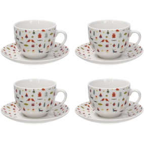 Набор чашек для капучино с блюдцами Christmas Candy 260 мл, 8 предметов