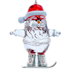 Елочная игрушка "Санта катается на лыжах" 11,4 см