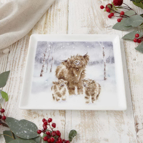 Блюдо квадратное "Корова" 23х23 см