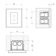 Сенсорная панель Gessi Afilo RIR5255.238, для управления хромотерапией, зеркальная сталь
