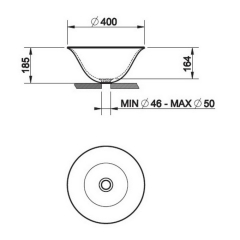 Раковина накладная Gessi Goccia 40х40