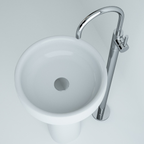 Раковина Flaminia Bonola 46х46, с пьедесталом и сифоном, белая