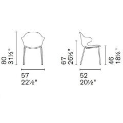 Стул Calligaris Saint Tropez CS1845, Smoke Grey