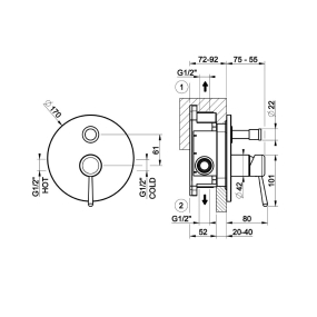 Внешняя часть Gessi Goccia 44678.031 смесителя для душа, хром