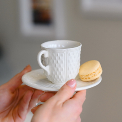 Набор чашек для эспрессо с блюдцами Pont aux choux blanc 90 мл, 4 предмета