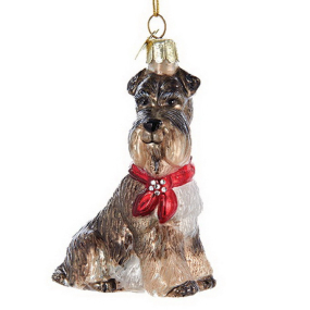 Новогодняя игрушка "Шнауцер" 9 см