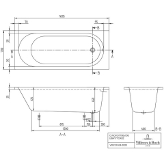 Ванна акриловая Villeroy & Boch O.Novo 170х70 UBA177CAS2V-01