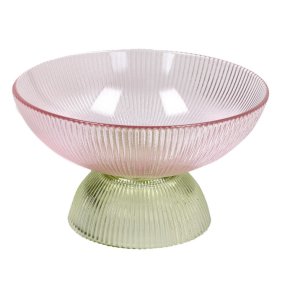 Чаша на ножке Galassia Clear 15х8 см, цвет сиреневый/оливковый